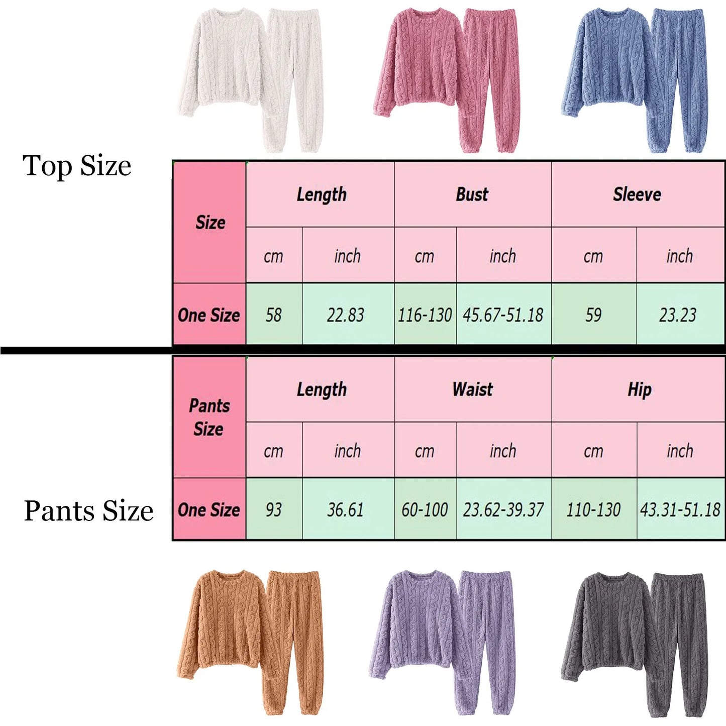 Winter Coral Velvet Pajamas Sets for Women 