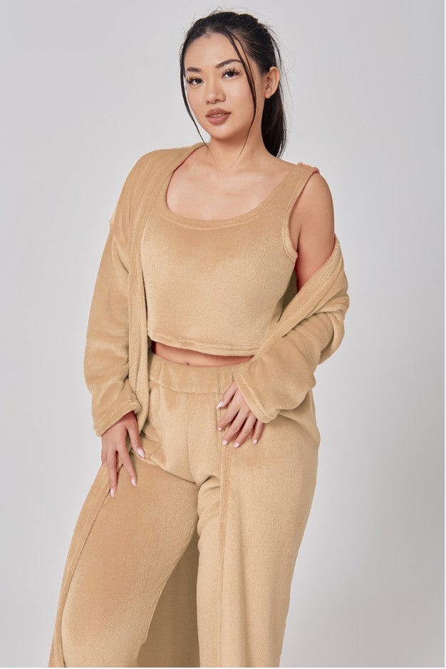 3-Piece Fuzzy Fleece Loungewear Set